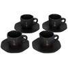 Kavos Puodelių Rinkinys - Bialetti Perfetto Moka Porcelianas 4x 75 ml Juodi