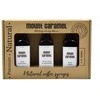 „Mount Caramel“ sirupų rinkinys 3 × 100 ml – Karamelė · Rožė · Avietės šokolade