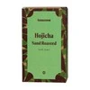 Hojicha arbata stačiakampėje pakuotėje su žaliu etiketės plotu