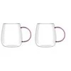 Vialli Design - 2 puodelių rinkinys Bolla su rožine rankena 400ml