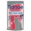 Monge Natural konservai pašaras suaugusioms katėms tuno ir vištienos kąsneliai su krevetėmis želėje 80g