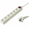 PREMIUMCORD Prailginimo laidas 230V 10m, 6 lizdai + jungiklis, baltas