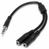 Kabelis StarTech Jack 3.5mm - Jack 3.5mm x2 0.15m juoda (MUY1MFFS)