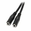 Kabelis StarTech Jack 3.5mm - Jack 3.5mm x2 0.15m juoda (MUY1MFFS)