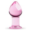 Pink Rožinė Glas Rožinė Medium Anal Glass Plug - Smooth Borosilicate, 4.3 cm