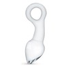 Glas No. 13 Curved Glass Plug with Pull Ring - Transparent, Medium Size