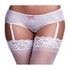 Baci - Baltas Rose Open Crotch Boyshort kelnaitės XL