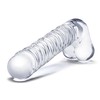 Glas Stiklas – tikroviškas briaunotas stiklo G taško dildo su kamuoliukais