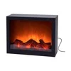BigBuy Elektrinis židinys LED apšvietimu juodas 29x23 cm