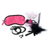 Lovers Premium Rožinė LoversPremium Tickle Me Rožinė Sensory Bondage Set with Feather and Blindfold