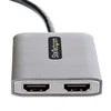 USB adapteris StarTech StarTech .com MST14D122HD kabelio adapteris 0, 3 m DisplayPort 2 x HDMI Juodas, Pilka