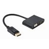 GEMBIRD DisplayPort kištukinis HDMI lizdas + VGA vidinis adapterio kabelis juodas
