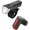 Įkraunamas LED žibintų rinkinys dviračiui 30 Lux Fischer su USB juodas
