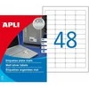 Lipnios etiketės Apli, A4, 45.7x21.2mm, 48 etiketės lape, 20 lapų, sidabrinės spalvos