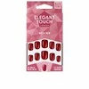 Elegant Touch Polished Color 24 Nails With Glue Squoval Rich Raudona