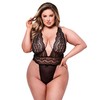 Baci - Sexy Deep V Lace Teddy Juodas S/M