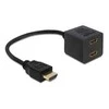 DELOCK didelės spartos HDMI adapteris su eternetu 1x kištukas > 2x patelė