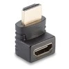 Adapteris - LINDY HDMI F/M Adapteris, 90° Dešinysis Kampas, 4K, 60Hz, 18Gb/s, Juodas