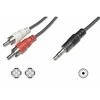 ASSMANN Audio connection cable, stereo 3.5mm - 2x RCA, 2.5m, AK-510300-025-S