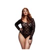 Baci - Juodas Lacy Bodysuit Back Cutout Queen Size