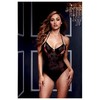 Baci Lace Teddy Juodas One Size - Floral Sheer Bodysuit