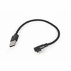 GEMBIRD CC-USB2-AMLML-0.2M kampinis 8 kontaktų USB įkrovimo-duomenų kabelis 0.2 m juodas