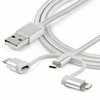 USB kabelis StarTech USB-A - USB-C + microUSB + Žaibas 1 m Sidabrinis (LTCUB1MGR)