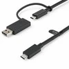 USB kabelis StarTech USB-A + USB-C - USB-C 1 m Juodas (USBCCADP)