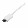 USB kabelis StarTech USB-A - mikroUSB 2 m Balta (USBPAUB2MW)