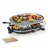Princess 162720 „Raclette 8“ ovalo formos akmeninė kepsninė vakarėliams, 8 asmuo(-ys), juoda, ovalo formos, akmens, 430 x 300 mm, besisukanti