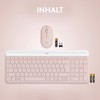 Logitech Plona belaidė klaviatūra ir pelė MK470 Slim Wireless Combo, Rožinės spalvos, DE išdėstymas
