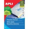 Lipnios etiketės Apli, A4, 210x148mm, 2 etiketės lape, 100 lapų, baltos spalvos