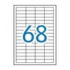 Lipnios etiketės Apli, A4, 48.5x16.9mm, 68 etiketės lape, 100 lapų, baltos spalvos