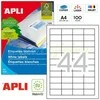 Lipnios etiketės Apli, A4, 48.5x25.4mm, 44 etiketės lape, 100 lapų