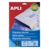 Apvalios lipnios etiketės Apli, A4, 30mm, 48 etiketės lape, 25 lapai, baltos spalvos
