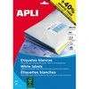 Apvalios lipnios etiketės Apli, A4, 40mm, 24 etiketės lape, 25 lapai, baltos spalvos