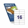 Multi 3 Lipnios etiketės Multi3, A4, 105x37mm , 16 etikečių lape, 100 lapų, baltos spalvos