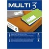 Multi 3 Lipnios etiketės Multi3 A4, 52.5x21.2mm, 56 etiketės lape, 100 lapų, baltos spalvos