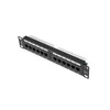 LANBERG PPU6-9012-B Patch Panel 10 colių 12 prievadų 1U cat.6 juoda