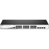 Šakotuvas D-Link DGS-1210-28/ME 28 prievadų Gigabit Metro Ethernet išmanusis jungiklis, 24x GbE, 4x SFP, be ventiliatoriaus