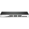 Šakotuvas D-Link DGS-1210-28/ME 28 prievadų Gigabit Metro Ethernet išmanusis jungiklis, 24x GbE, 4x SFP, be ventiliatoriaus