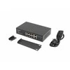 Šakotuvas LANBERG jungiklis PoE 19 colių 10 prievadų 100MB 8 jungtys PoE 30W/prievadas max 120w RSFE-8P-2GE nevaldomas