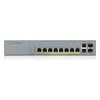 Šakotuvas ZYXEL GS1350-12HP, 12 prievadų valdomas CCTV POE komutatorius, didelio nuotolio, 130 W (1 metų NCC PRO paketo licencija) (5 metų garantija)