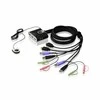 Aten 2 prievadų USB HDMI/garso kabelio KVM jungiklis su nuotolinio prievado parinkikliu | Aten