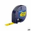 Laminuota juosta etikečių klijavimo aparatams Dymo 91202 LetraTag® Juoda Geltona 12 mm (10 vnt.)