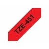 Brother | TZe-451 Laminated Tape | Juodas On Raudona | TZe | 8 m | 2.4 cm