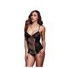 Baci Leopard Basque Chemise One Size - Animal Print &amp; Lace Design