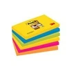 Post-It 3M super lipnios kortelės, CARNIVAL, 76x127mm, 6x90 kortelės.