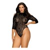 Obsessive B130 Juodas Teddy XL/XXL - Elegant Zebra Pattern Bodysuit