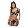 Eropartner Baci - Strappy Garter Set Juodas M/L